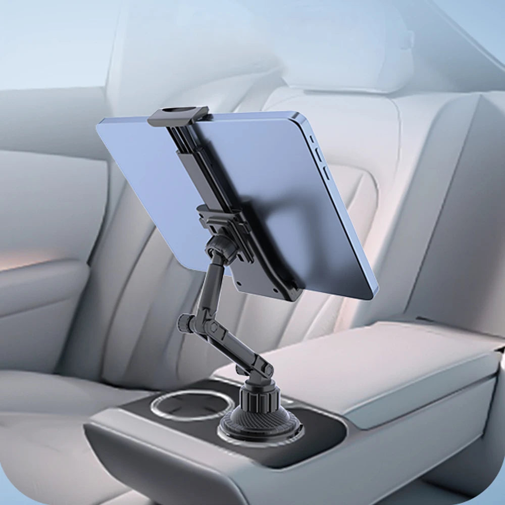 Suporte para tablet veicular com encaixe para copo, suporte ajustável em 360° para smartphone, barra de inclinação de 270°, base triangular, Ram Mount, ferramentas para SUV.